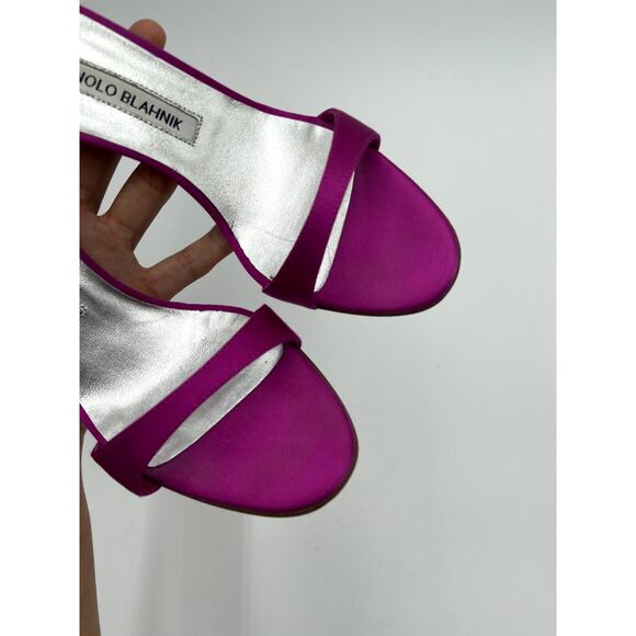 Manolo Blahnik Pink Heels with Silver Accents - Picture 5 of 16